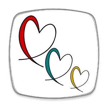 LIEBE. PAAR. GERADE VERHEIRATET. Junggesellinnenabschied. VALENTINSTAG. - Viereckiger Kühlschrankmagnet - Weiß - Vorne