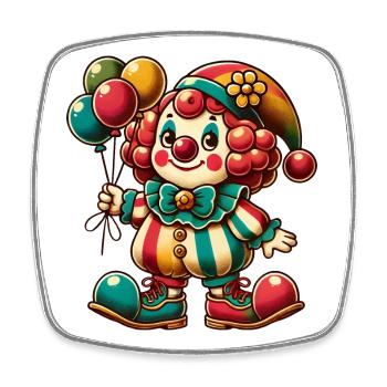 Cheerful colours: Your colourful clown for a good mood - Square fridge magnet - white - Front