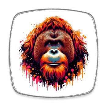 Orang-Utan-Affe - Viereckiger Kühlschrankmagnet - Weiß - Vorne