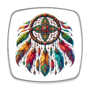 Colourful dream catcher: protection for good dreams - Square fridge magnet - white - Front