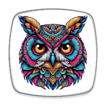 Owl - Square fridge magnet - white - Front