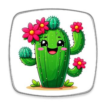 Cactus - Square fridge magnet - white - Front