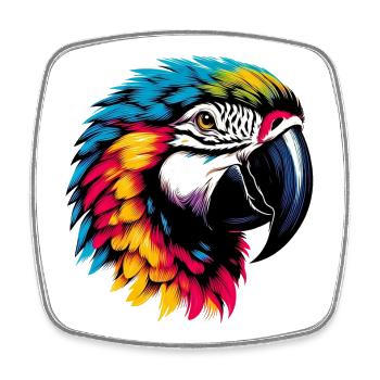 Parrot - Square fridge magnet - white - Front
