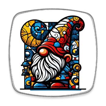 Gnom - Viereckiger Kühlschrankmagnet - Weiß - Vorne