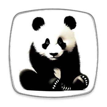Panda - Magnet carré - blanc - Devant