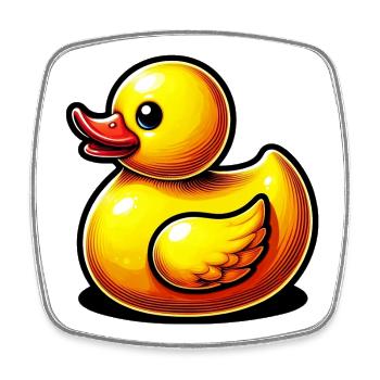 Caneton Canard Canard Canard - Magnet carré - blanc - Devant