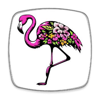 Flamingo - Viereckiger Kühlschrankmagnet - Weiß - Vorne