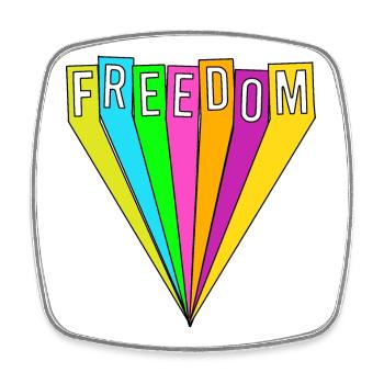 FREEDOM - Magnet carré - blanc - Devant