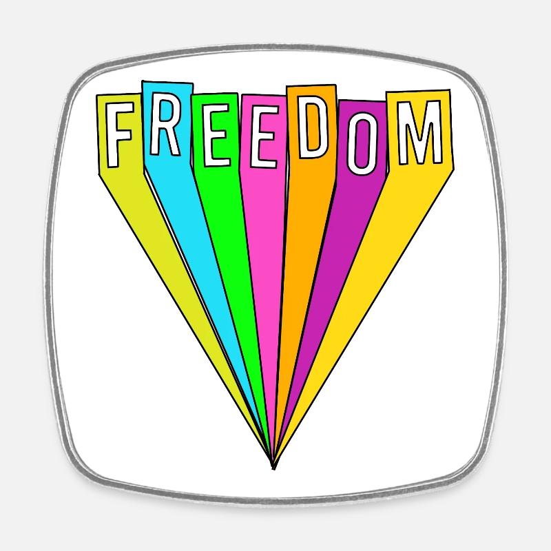 FREEDOM - Square fridge magnet - white