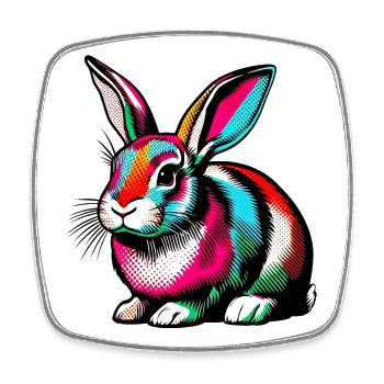 Lapin - Magnet carré - blanc - Devant