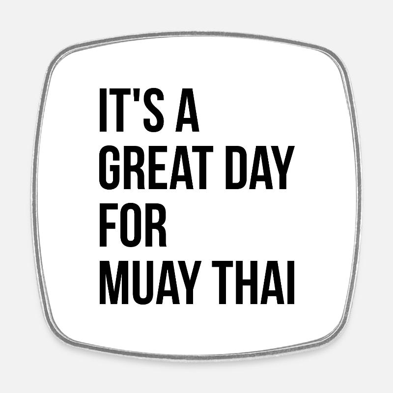 Muay Thaï - Magnet carré - blanc