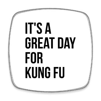 kung-fu - Magnet carré - blanc - Devant