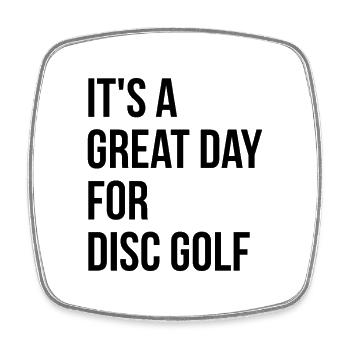 Disc golf - Magnet carré - blanc - Devant