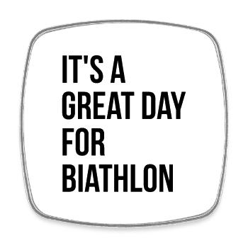 Biathlon - Square fridge magnet - white - Front
