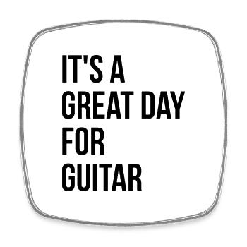 guitare - Magnet carré - blanc - Devant