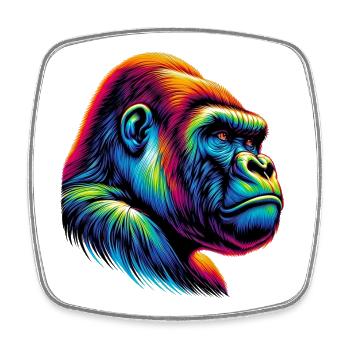 Gorilla - Square fridge magnet - white - Front