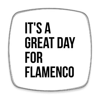 Flamenco - Viereckiger Kühlschrankmagnet - Weiß - Vorne