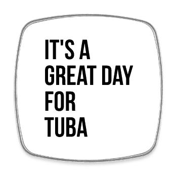 Tuba - Square fridge magnet - white - Front