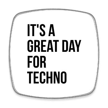 Techno - Viereckiger Kühlschrankmagnet - Weiß - Vorne