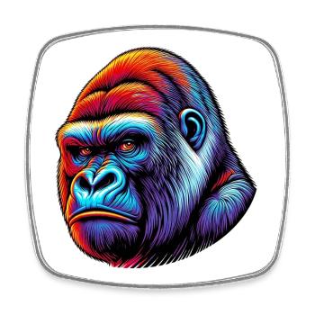 Gorilla - Viereckiger Kühlschrankmagnet - Weiß - Vorne
