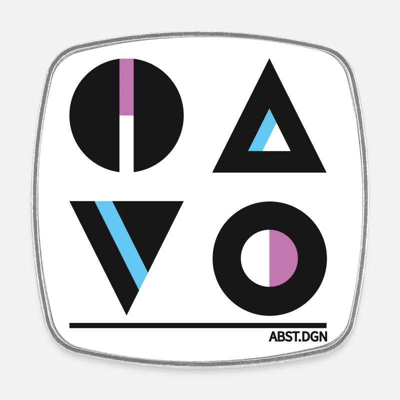 Abstract Geometry Design - Stylish Fashion - Square fridge magnet - white