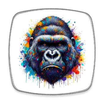 Gorilla - Square fridge magnet - white - Front