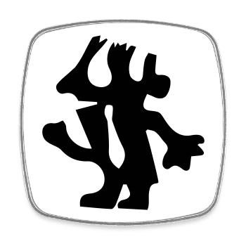 Homme au design minimaliste - Magnet carré - blanc - Devant