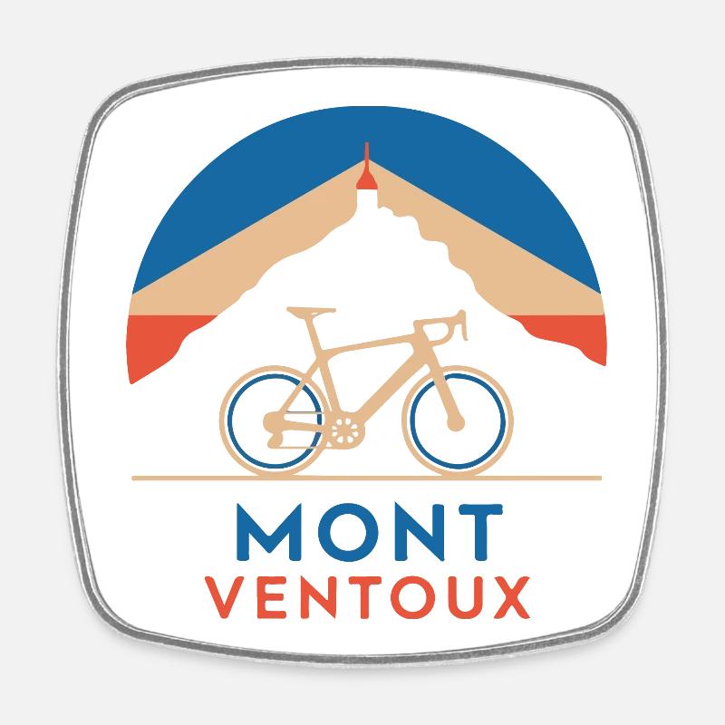 Le Mont Ventoux à vélo - Magnet carré - blanc