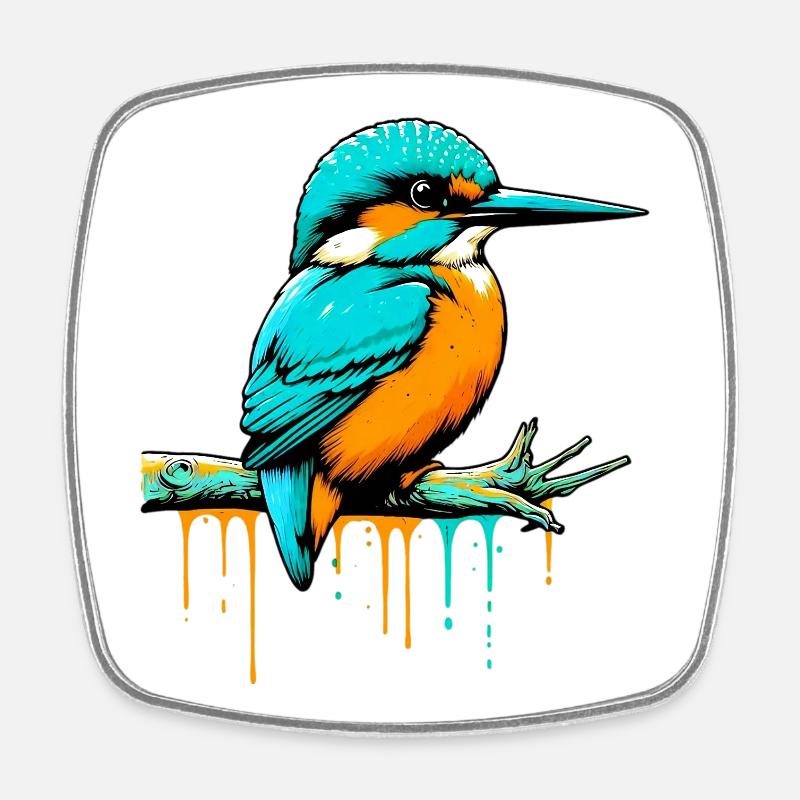 Eisvogel - Viereckiger Kühlschrankmagnet - Weiß