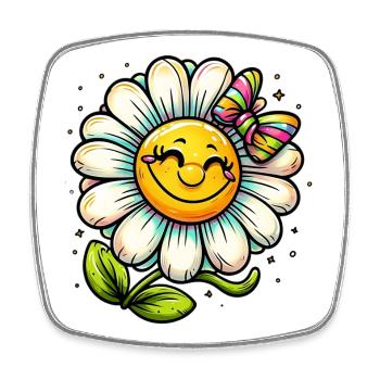 Gänseblümchen - Viereckiger Kühlschrankmagnet - Weiß - Vorne