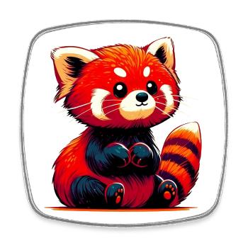 Petit panda - Magnet carré - blanc - Devant