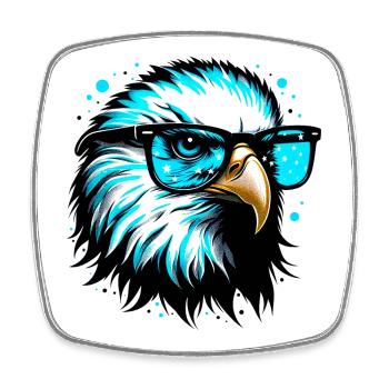 Aigle - Magnet carré - blanc - Devant