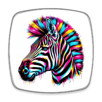 Zebra - Viereckiger Kühlschrankmagnet - Weiß - Vorne