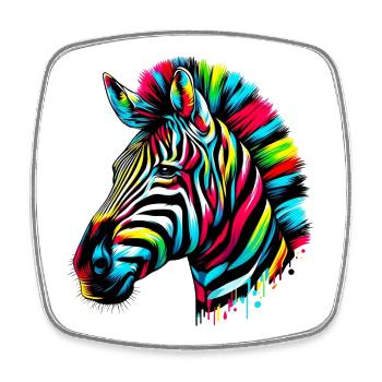 Zebra - Viereckiger Kühlschrankmagnet - Weiß - Vorne