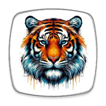 Tigre - Magnet carré - blanc - Devant