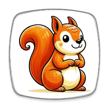 Squirrel - Square fridge magnet - white - Front