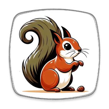 Squirrel - Square fridge magnet - white - Front