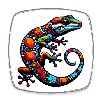 Gecko - Square fridge magnet - white - Front