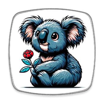 Koala - Square fridge magnet - white - Front