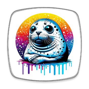 Seal - Square fridge magnet - white - Front