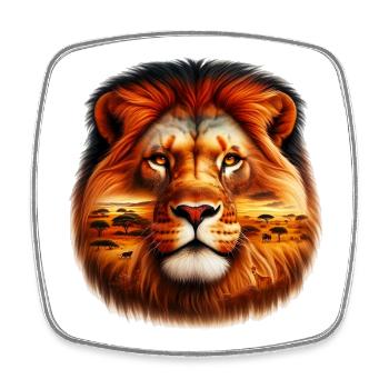 Lion - Square fridge magnet - white - Front