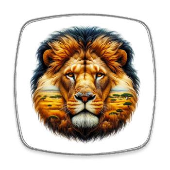 Lion - Square fridge magnet - white - Front