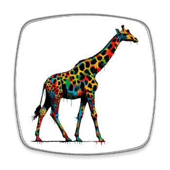 Giraffe - Viereckiger Kühlschrankmagnet - Weiß - Vorne