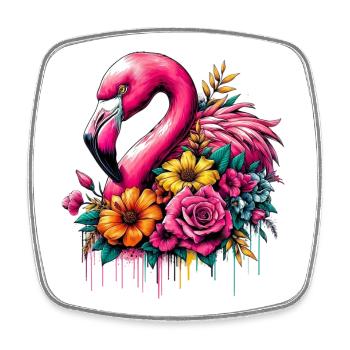 Flamingo - Square fridge magnet - white - Front