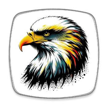 Aigle - Magnet carré - blanc - Devant
