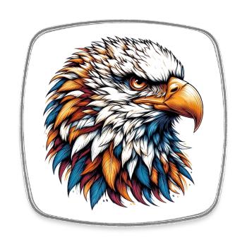 Aigle - Magnet carré - blanc - Devant