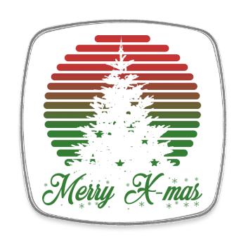 Merry X-mas - Viereckiger Kühlschrankmagnet - Weiß - Vorne