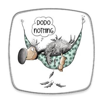 Dodo Noting Chillt In Hängematte - Viereckiger Kühlschrankmagnet - Weiß - Vorne