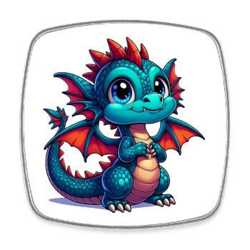 Dragon - Square fridge magnet - white - Front