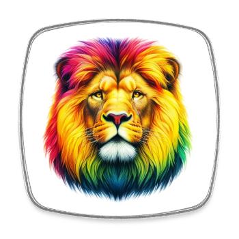 Lion - Square fridge magnet - white - Front
